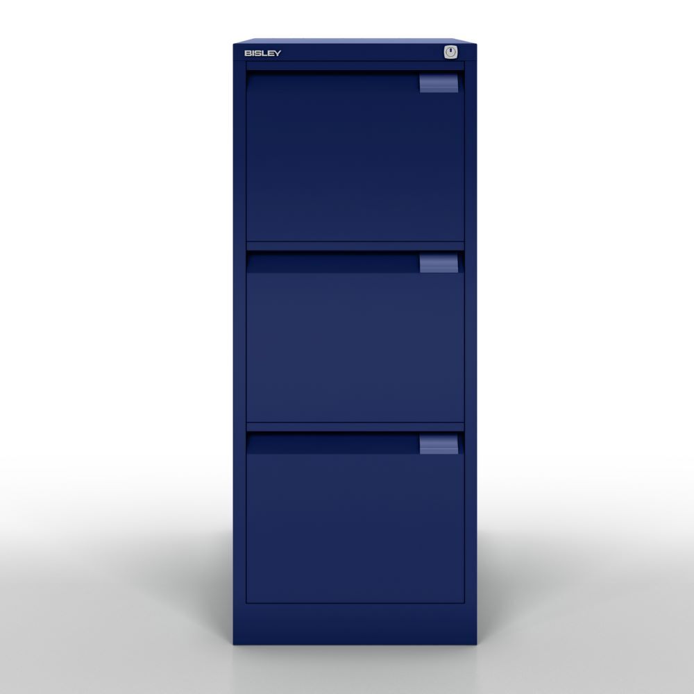 Bisley Hängeregistraturschrank DIN A4 3 HR-Schubladen Farbe oxfordblau Breite 413 mm Produktbild Bisley Hängeregistraturschrank DIN A4 3 HR-Schubladen Farbe oxfordblau Breite 413 mm