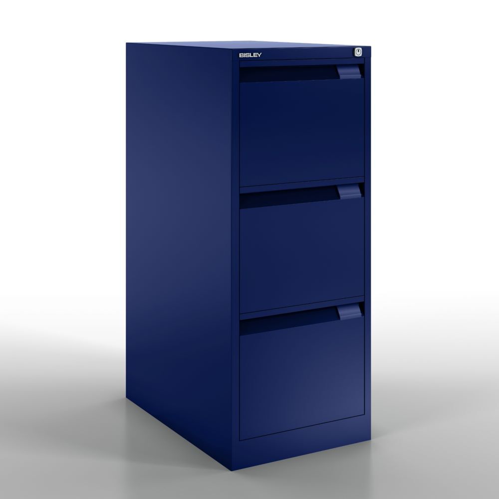 Bisley Hängeregistraturschrank DIN A4 3 HR-Schubladen Farbe oxfordblau Breite 413 mm Produktbild Bisley Hängeregistraturschrank DIN A4 3 HR-Schubladen Farbe oxfordblau Breite 413 mm bild 2