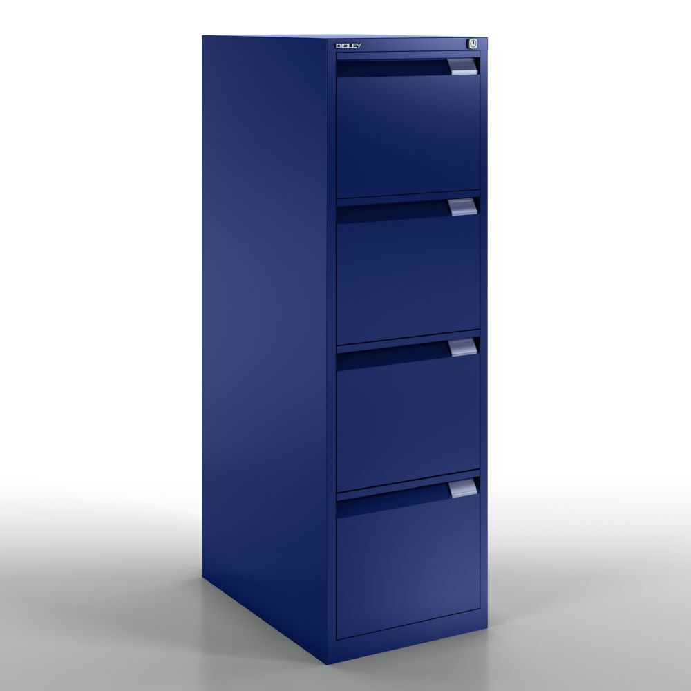 Bisley Hängeregistraturschrank DIN A4 4 HR-Schubladen Farbe oxfordblau H1321 x B413 mm Produktbild Bisley Hängeregistraturschrank DIN A4 4 HR-Schubladen Farbe oxfordblau H1321 x B413 mm bild 2