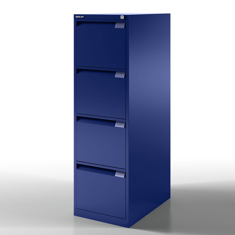 Bisley Hängeregistraturschrank DIN A4 4 HR-Schubladen Farbe oxfordblau H1321 x B413 mm Produktbild Bisley Hängeregistraturschrank DIN A4 4 HR-Schubladen Farbe oxfordblau H1321 x B413 mm bild 3