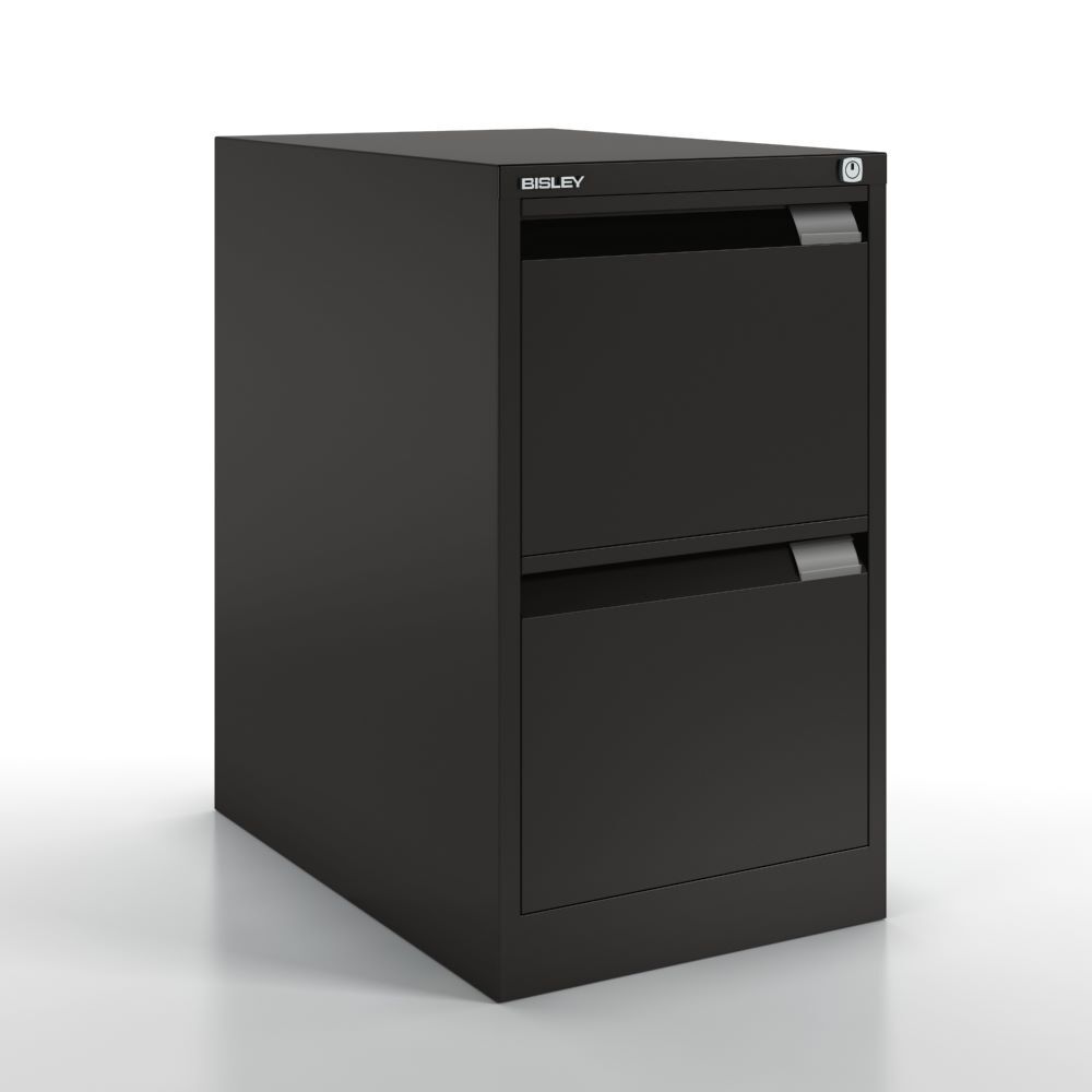 Bisley Hängeregistraturschrank einbahnig DIN A4 2 HR-Schubladen Farbe schwarz B 413 mm Produktbild Bisley Hängeregistraturschrank einbahnig DIN A4 2 HR-Schubladen Farbe schwarz B 413 mm bild 2