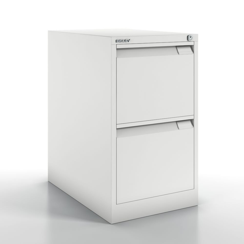 Bisley Hängeregistraturschrank einbahnig DIN A4 2 HR-Schubladen Farbe verkehrsweiß Produktbild Bisley Hängeregistraturschrank einbahnig DIN A4 2 HR-Schubladen Farbe verkehrsweiß bild 2