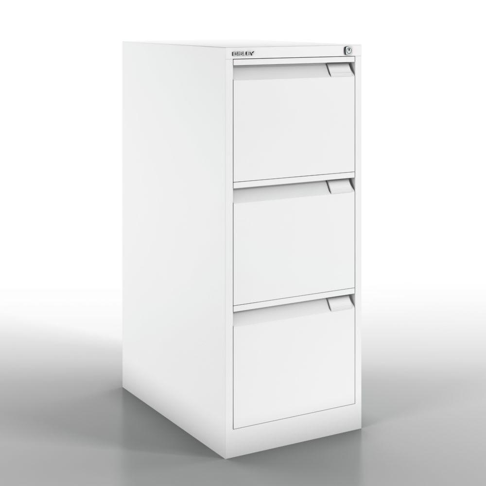 Bisley Hängeregistraturschrank DIN A4 3 HR-Schubladen Farbe verkehrsweiß Produktbild Bisley Hängeregistraturschrank DIN A4 3 HR-Schubladen Farbe verkehrsweiß bild 2