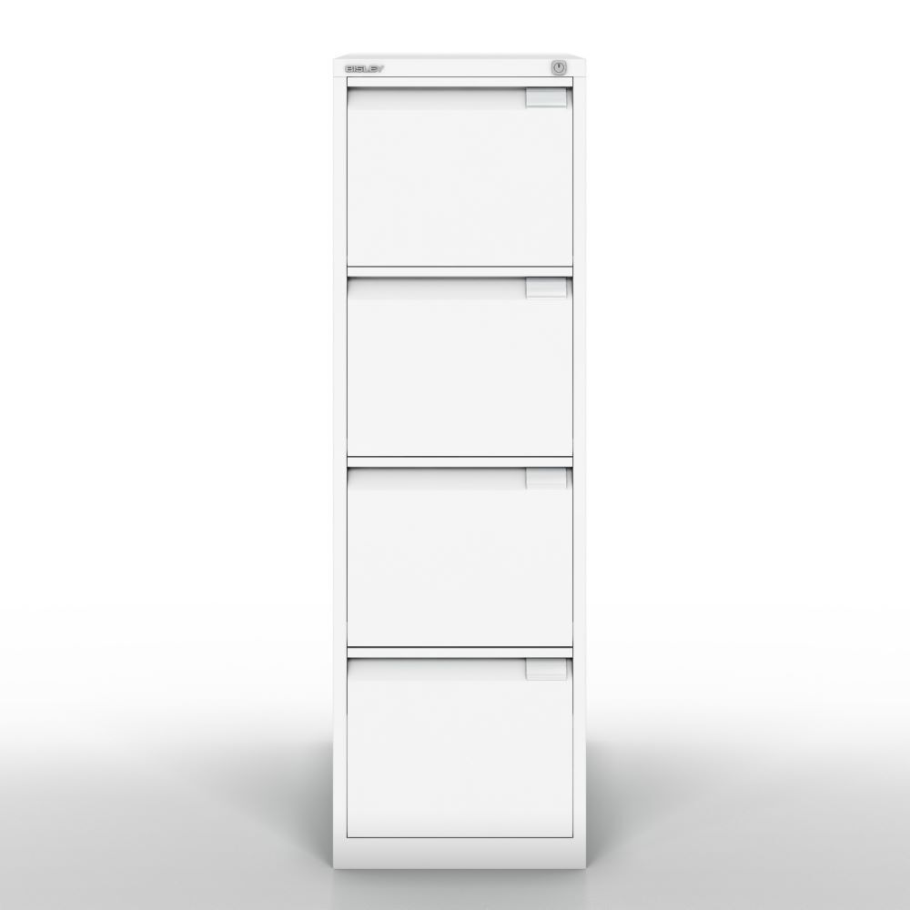 Bisley Hängeregistraturschrank DIN A4 4 HR-Schubladen Farbe verkehrsweiß Produktbild Bisley Hängeregistraturschrank DIN A4 4 HR-Schubladen Farbe verkehrsweiß