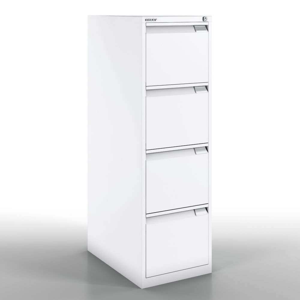 Bisley Hängeregistraturschrank DIN A4 4 HR-Schubladen Farbe verkehrsweiß Produktbild Bisley Hängeregistraturschrank DIN A4 4 HR-Schubladen Farbe verkehrsweiß bild 2
