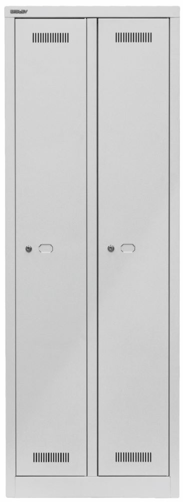 Bisley MonoBloc Garderobenschrank 2 Abteile Farbe lichtgrau H 1700 x B 610 mm Produktbild Bisley MonoBloc Garderobenschrank 2 Abteile Farbe lichtgrau H 1700 x B 610 mm
