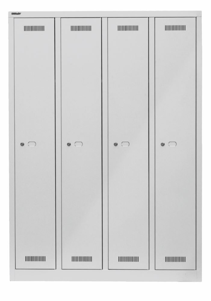 Bisley MonoBloc Garderobenschrank 4 Abteile in lichtgrau H 1700 x B 1183 x T 500 mm Produktbild Bisley MonoBloc Garderobenschrank 4 Abteile in lichtgrau H 1700 x B 1183 x T 500 mm