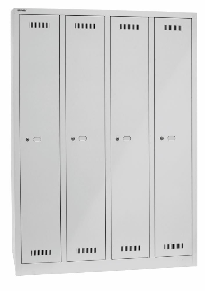 Bisley MonoBloc Garderobenschrank 4 Abteile in lichtgrau H 1700 x B 1183 x T 500 mm Produktbild Bisley MonoBloc Garderobenschrank 4 Abteile in lichtgrau H 1700 x B 1183 x T 500 mm bild 2