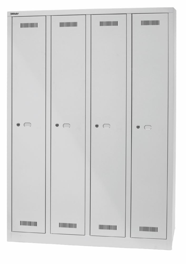 Bisley MonoBloc Garderobenschrank 4 Abteile in lichtgrau H 1700 x B 1183 x T 500 mm Produktbild Bisley MonoBloc Garderobenschrank 4 Abteile in lichtgrau H 1700 x B 1183 x T 500 mm bild 3