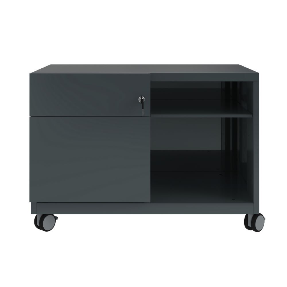 Bisley Note Caddy Rollschrank 800 x 490 mm mit Fächer anthrazitgrau Produktbild Bisley Note Caddy Rollschrank 800 x 490 mm mit Fächer anthrazitgrau