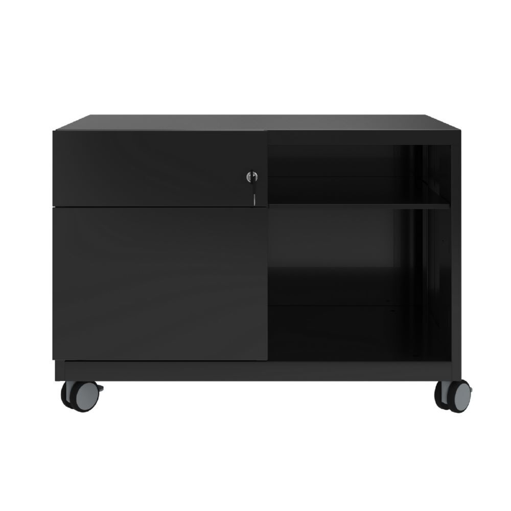 Bisley Note Caddy Rollschrank 800 x 490 mm mit Fächer schwarz Produktbild Bisley Note Caddy Rollschrank 800 x 490 mm mit Fächer schwarz
