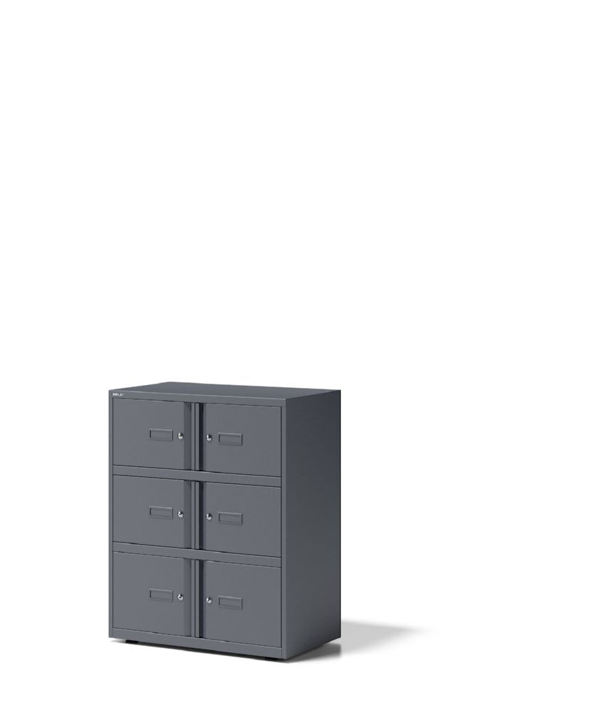 Bisley Schließfachschrank Essentials 6 Türen 4 x H 267 und 2 x H 304 mm anthrazitgrau Produktbild Bisley Schließfachschrank Essentials 6 Türen 4 x H 267 und 2 x H 304 mm anthrazitgrau