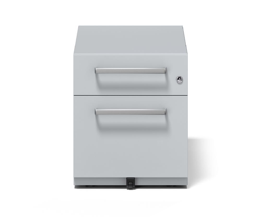 Bisley Rollcontainer Note mit Griff 1 Universalschublade 1 HR-Schublade farbe lichtgrau