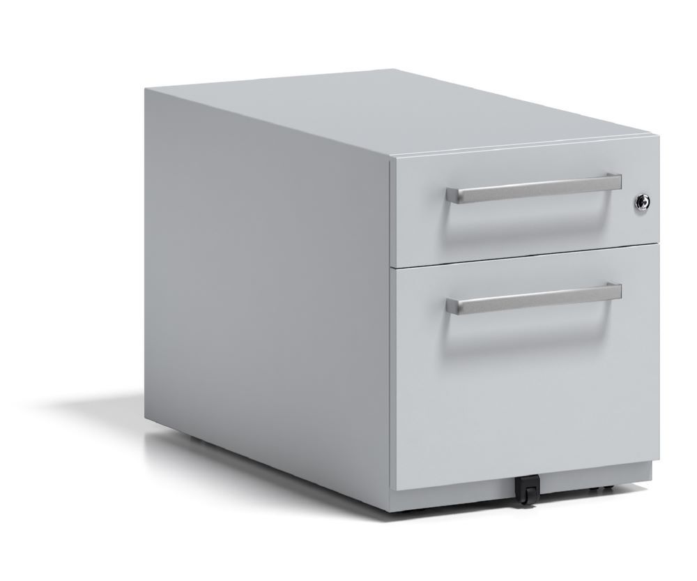 Bisley Rollcontainer Note mit Griff 1 Universalschublade 1 HR-Schublade farbe lichtgrau