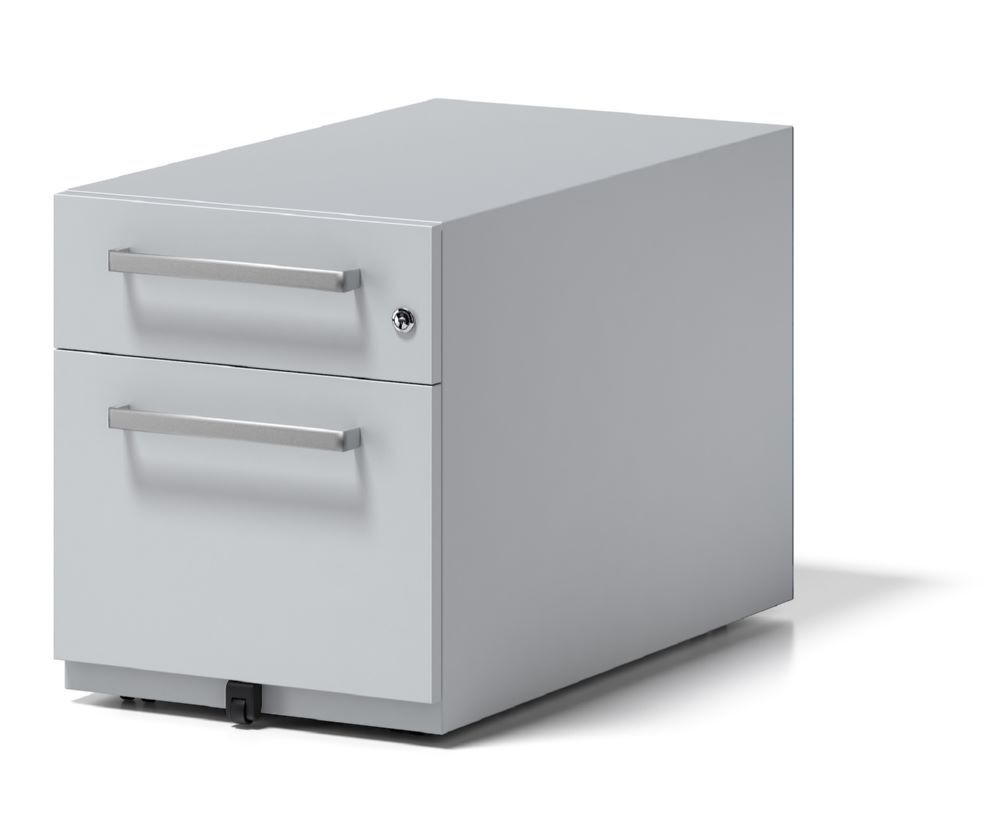 Bisley Rollcontainer Note mit Griff 1 Universalschublade 1 HR-Schublade farbe lichtgrau