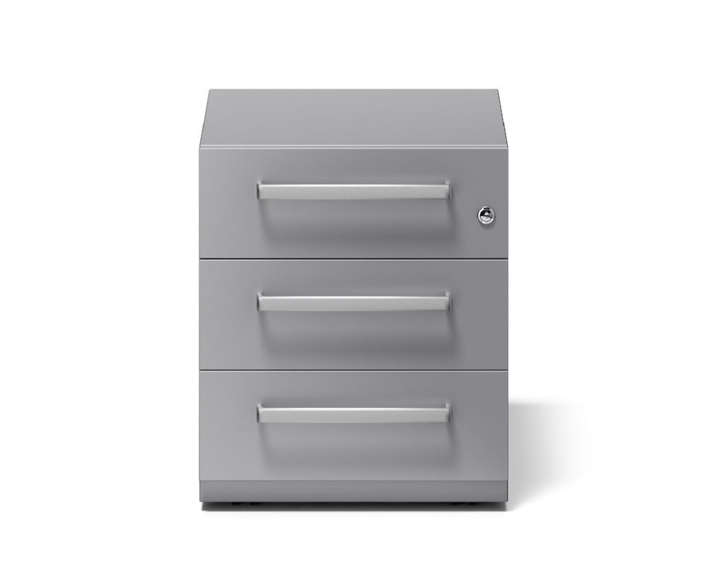 Bisley Rollcontainer Note mit Griff 3 Schubladen silber H495 x B420 x T565 mm Produktbild Bisley Rollcontainer Note mit Griff 3 Schubladen silber H495 x B420 x T565 mm