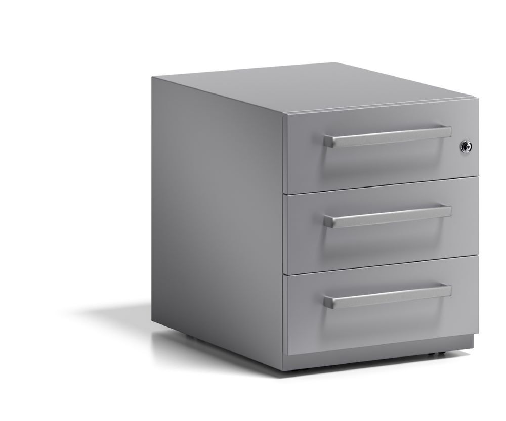 Bisley Rollcontainer Note mit Griff 3 Schubladen silber H495 x B420 x T565 mm Produktbild Bisley Rollcontainer Note mit Griff 3 Schubladen silber H495 x B420 x T565 mm bild 3