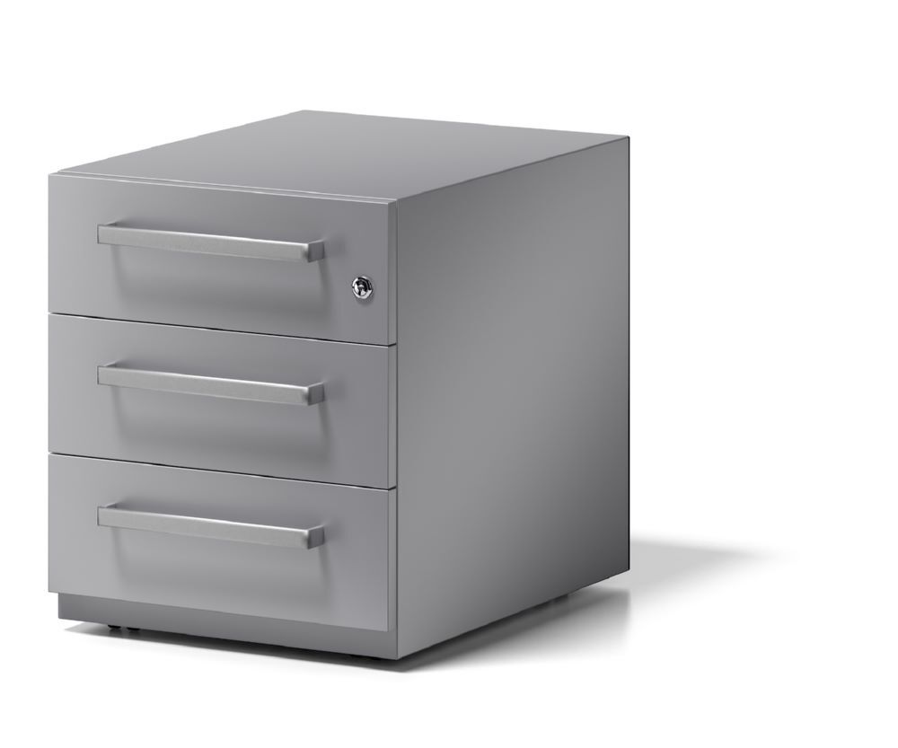 Bisley Rollcontainer Note mit Griff 3 Schubladen silber H495 x B420 x T565 mm Produktbild Bisley Rollcontainer Note mit Griff 3 Schubladen silber H495 x B420 x T565 mm bild 4
