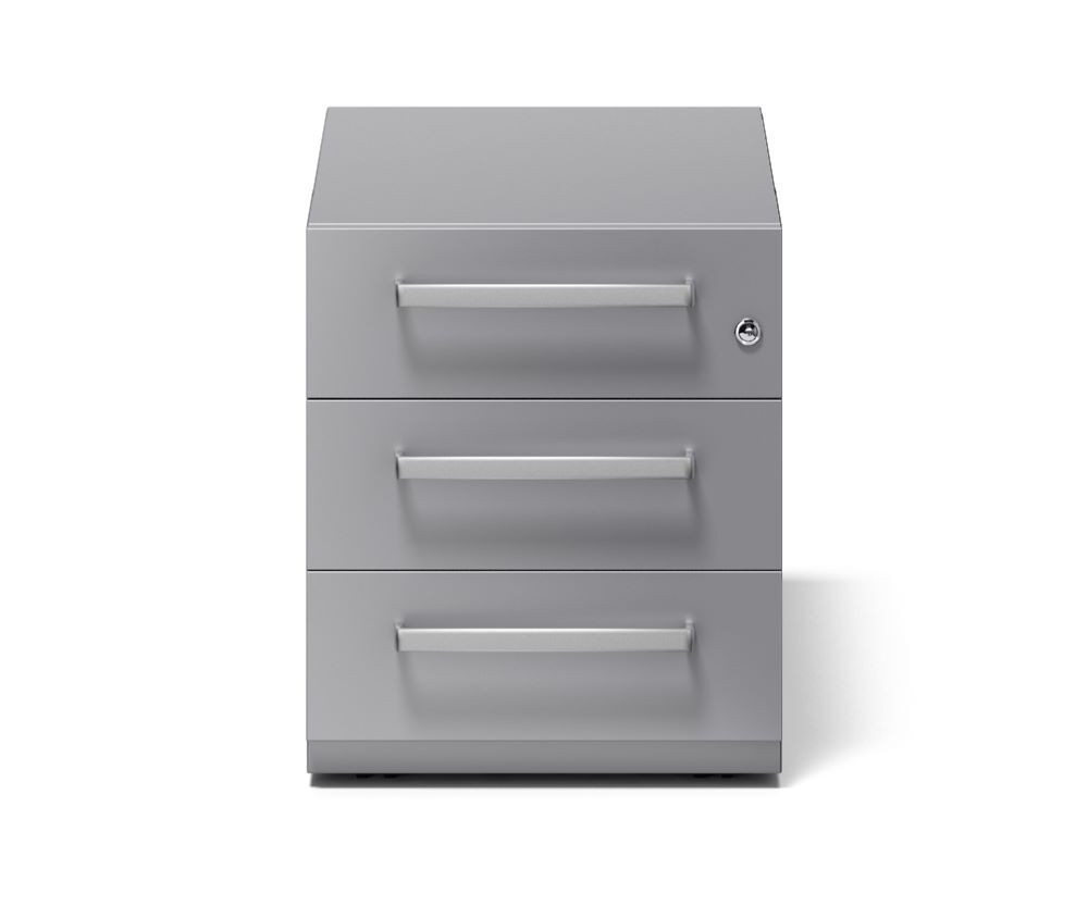 Bisley Rollcontainer Note mit Griff 3 Schubladen silber H 495 x B 420 x T 775 mm Produktbild Bisley Rollcontainer Note mit Griff 3 Schubladen silber H 495 x B 420 x T 775 mm