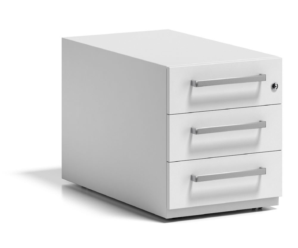 Bisley Rollcontainer Note mit Griff 3 Schubladen H 495 x B 420 x T 775 mm weiß Produktbild Bisley Rollcontainer Note mit Griff 3 Schubladen H 495 x B 420 x T 775 mm weiß bild 3