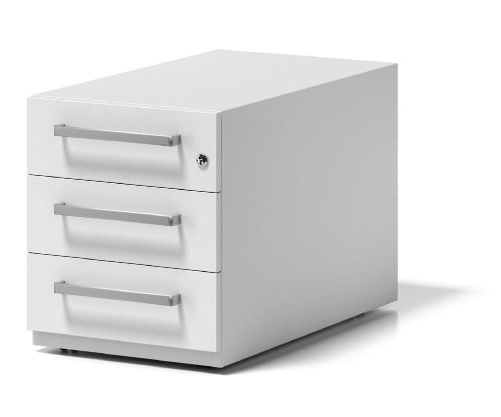 Bisley Rollcontainer Note mit Griff 3 Schubladen H 495 x B 420 x T 775 mm weiß Produktbild Bisley Rollcontainer Note mit Griff 3 Schubladen H 495 x B 420 x T 775 mm weiß bild 4