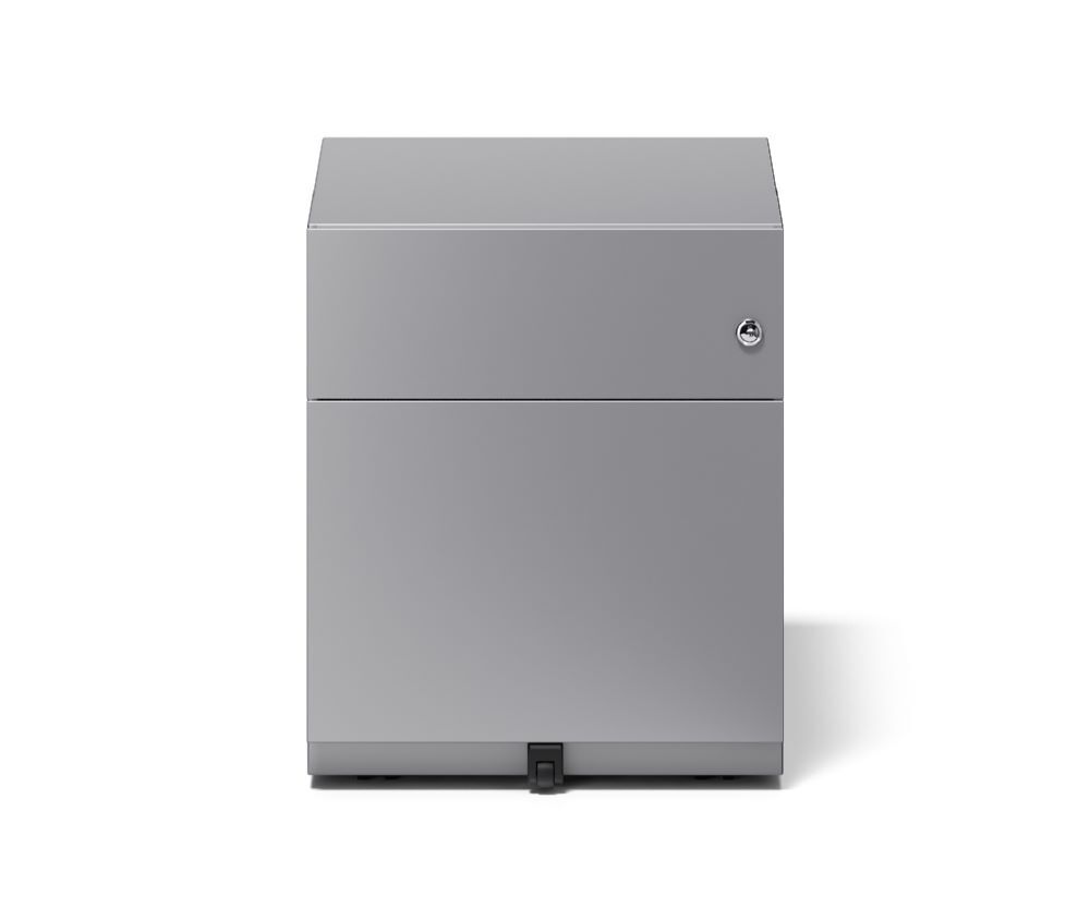 Bisley Rollcontainer Note mit Griffleiste 1 Schublade H 495 x B 420 x T 565 mm silber

