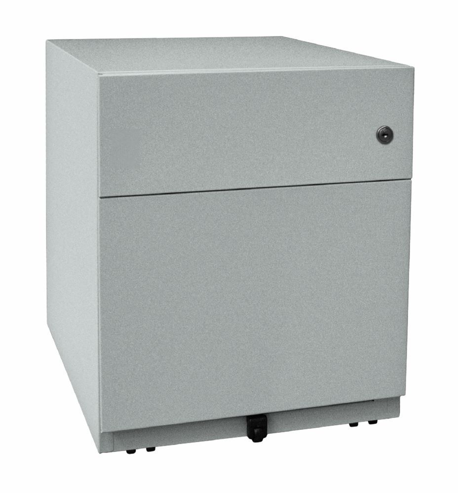 Bisley Rollcontainer Note mit Griffleiste 1 Schublade H 495 x B 420 x T 565 mm silber


