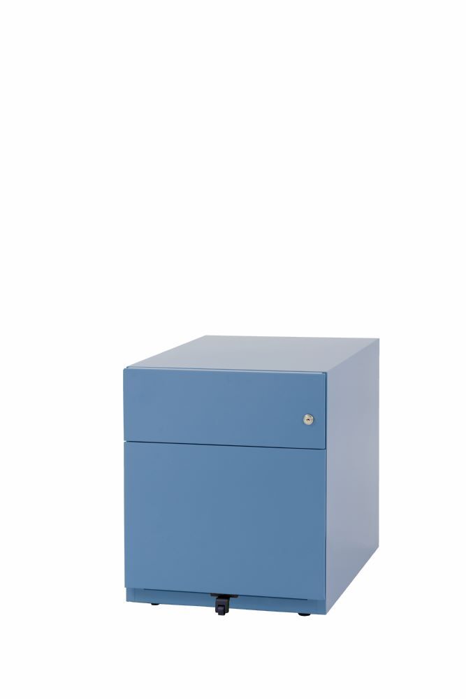 Bisley Rollcontainer Note mit Griffleiste 1 Schublade H 495 x B 420 x T 565 mm blau Produktbild Bisley Rollcontainer Note mit Griffleiste 1 Schublade H 495 x B 420 x T 565 mm blau