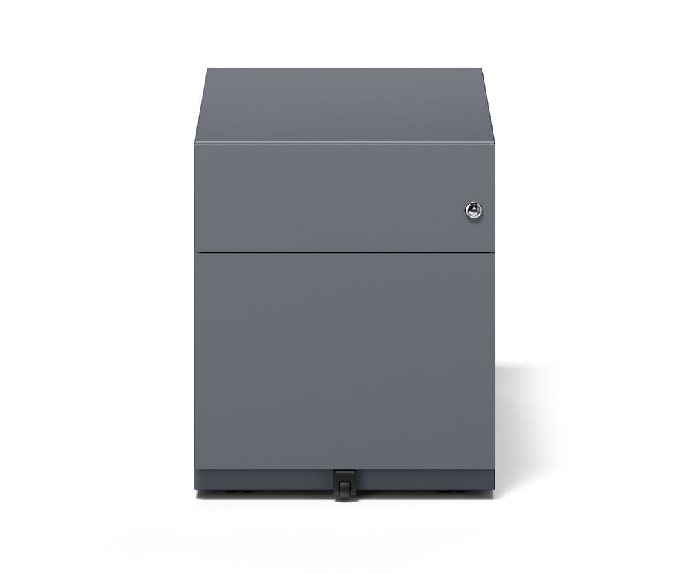 Bisley Rollcontainer Note mit Griffleiste H495 x B420 x T775 mm anthrazitgrau Produktbild Bisley Rollcontainer Note mit Griffleiste H495 x B420 x T775 mm anthrazitgrau