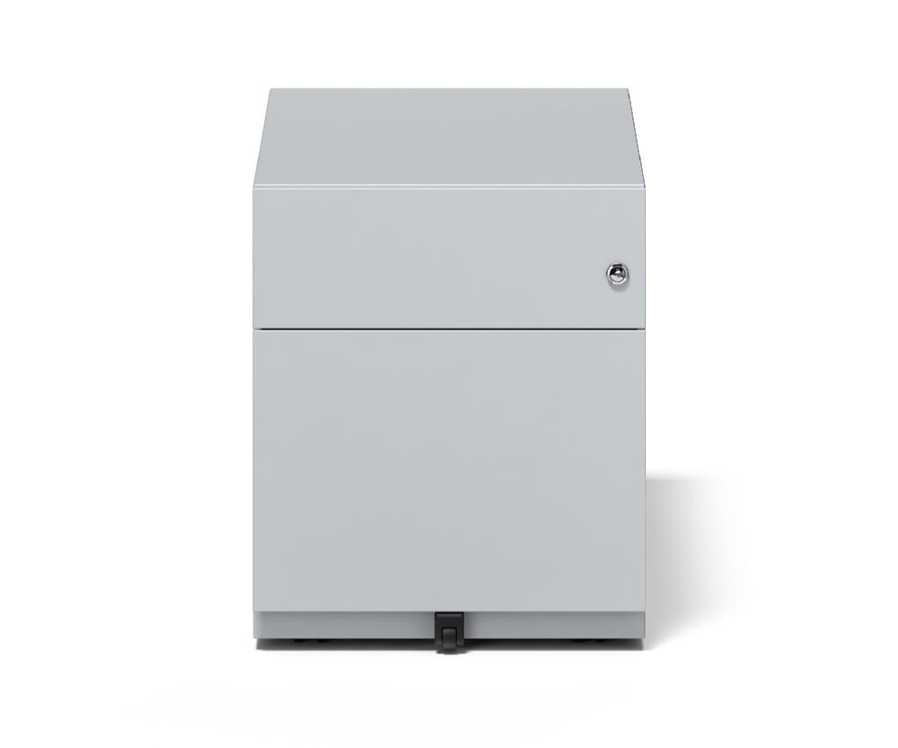 Bisley Rollcontainer Note mit Griffleiste 1 Schublade H 495 x B 420 xT 775 mm lichtgrau Produktbild Bisley Rollcontainer Note mit Griffleiste 1 Schublade H 495 x B 420 xT 775 mm lichtgrau
