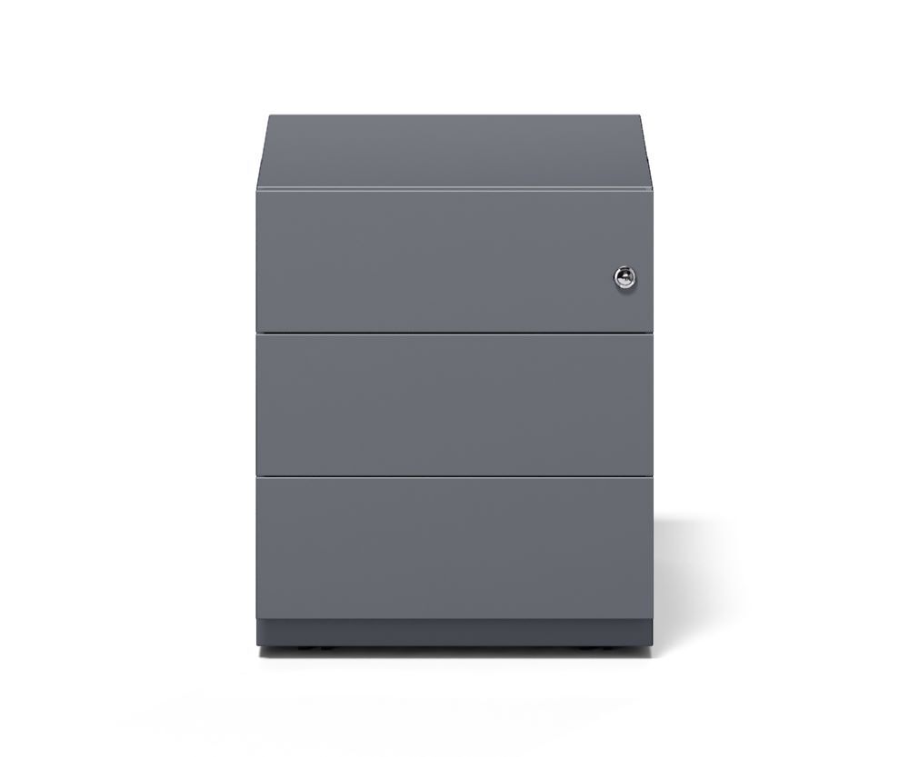 Bisley Rollcontainer Note mit Griffleiste 3 Schubladen H 495 x B 420 x T 565 mm Produktbild Bisley Rollcontainer Note mit Griffleiste 3 Schubladen H 495 x B 420 x T 565 mm