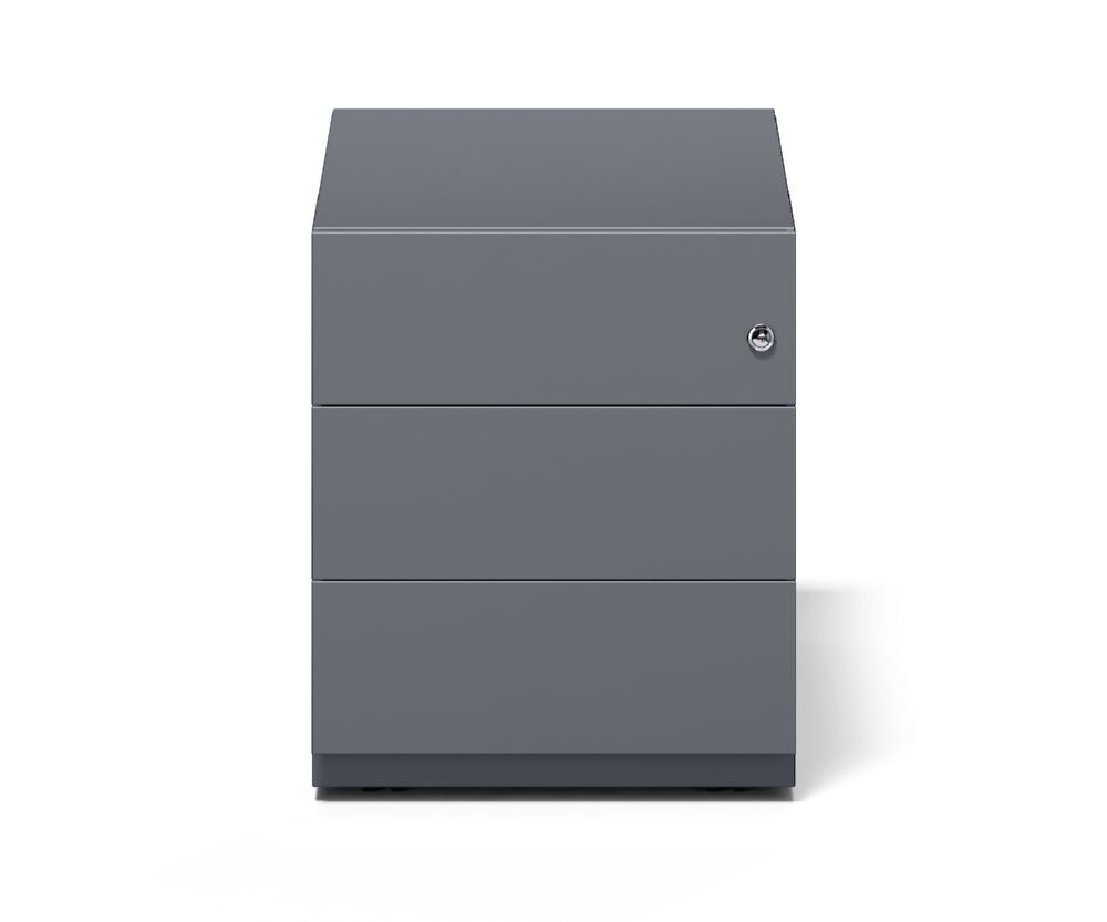 Bisley Rollcontainer Note mit Griffleiste H 495 x B 420 x T 775 mm anthrazitgrau Produktbild Bisley Rollcontainer Note mit Griffleiste H 495 x B 420 x T 775 mm anthrazitgrau