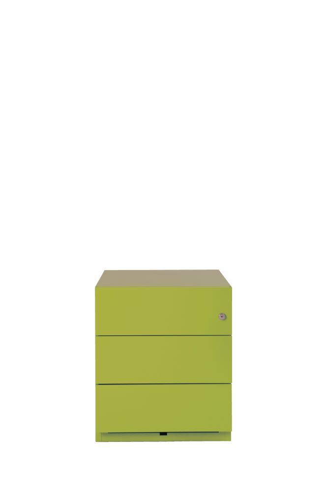 Bisley Rollcontainer Note mit Griffleiste 3 Schubladen grün H 495 x B 420 x T 565 mm Produktbild Bisley Rollcontainer Note mit Griffleiste 3 Schubladen grün H 495 x B 420 x T 565 mm