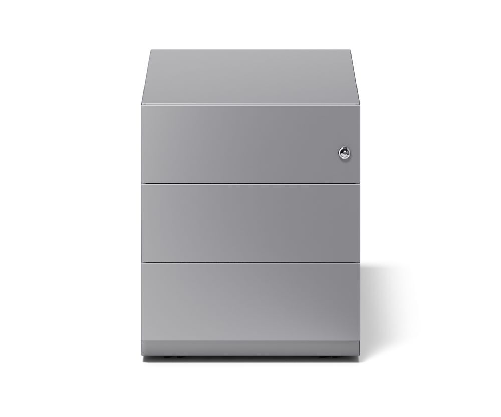 Bisley Rollcontainer Note mit Griffleiste H 495 x B 420 x T 775 mm silber Produktbild Bisley Rollcontainer Note mit Griffleiste H 495 x B 420 x T 775 mm silber
