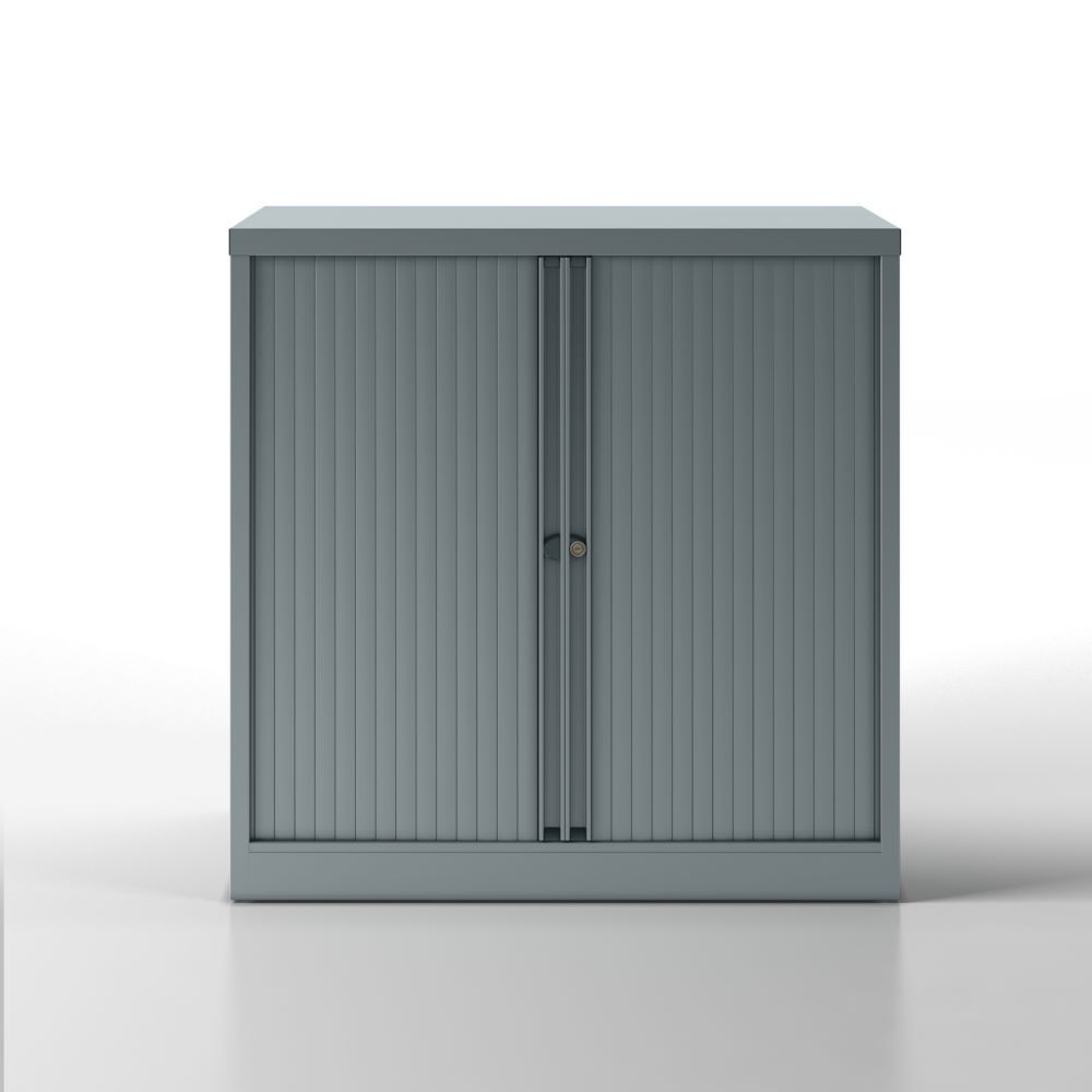 Bisley Rollladenschrank Essentials mit 1 Fachboden für 2 Ordnerhöhen Farbe grau Produktbild Bisley Rollladenschrank Essentials mit 1 Fachboden für 2 Ordnerhöhen Farbe grau