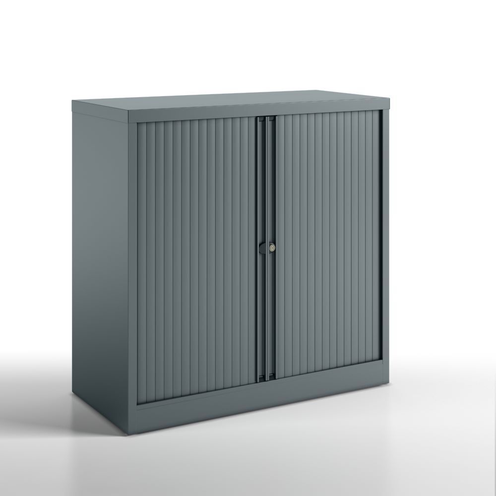 Bisley Rollladenschrank Essentials mit 1 Fachboden für 2 Ordnerhöhen Farbe grau Produktbild Bisley Rollladenschrank Essentials mit 1 Fachboden für 2 Ordnerhöhen Farbe grau bild 5