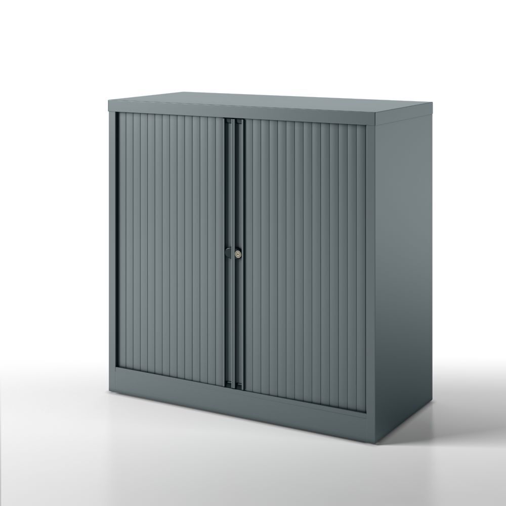 Bisley Rollladenschrank Essentials mit 1 Fachboden für 2 Ordnerhöhen Farbe grau Produktbild Bisley Rollladenschrank Essentials mit 1 Fachboden für 2 Ordnerhöhen Farbe grau bild 6