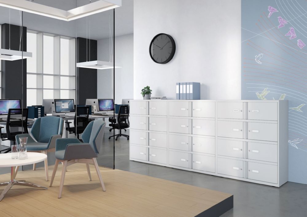 Bisley Rollladenschrank Essentials mit 1 Fachboden für 2 Ordnerhöhen Breite 1000 mm Produktbild Bisley Rollladenschrank Essentials mit 1 Fachboden für 2 Ordnerhöhen Breite 1000 mm bild 4