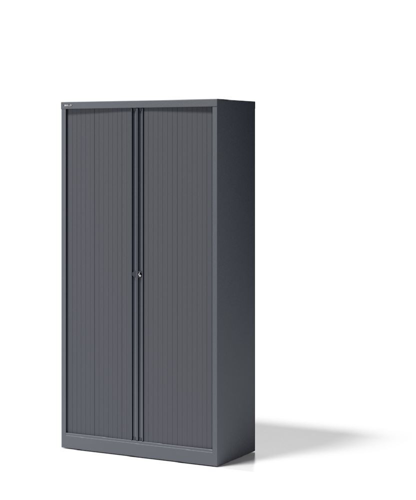 Bisley Rollladenschrank Essentials mit 4 Fachböden für 5 Ordnerhöhen Produktbild Bisley Rollladenschrank Essentials mit 4 Fachböden für 5 Ordnerhöhen
