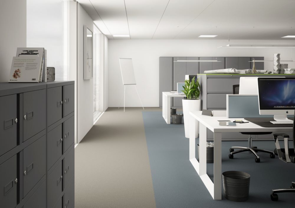 Bisley Rollladenschrank Essentials mit 4 Fachböden für 5 Ordnerhöhen B 1000 x T 470 mm Produktbild Bisley Rollladenschrank Essentials mit 4 Fachböden für 5 Ordnerhöhen B 1000 x T 470 mm bild 3