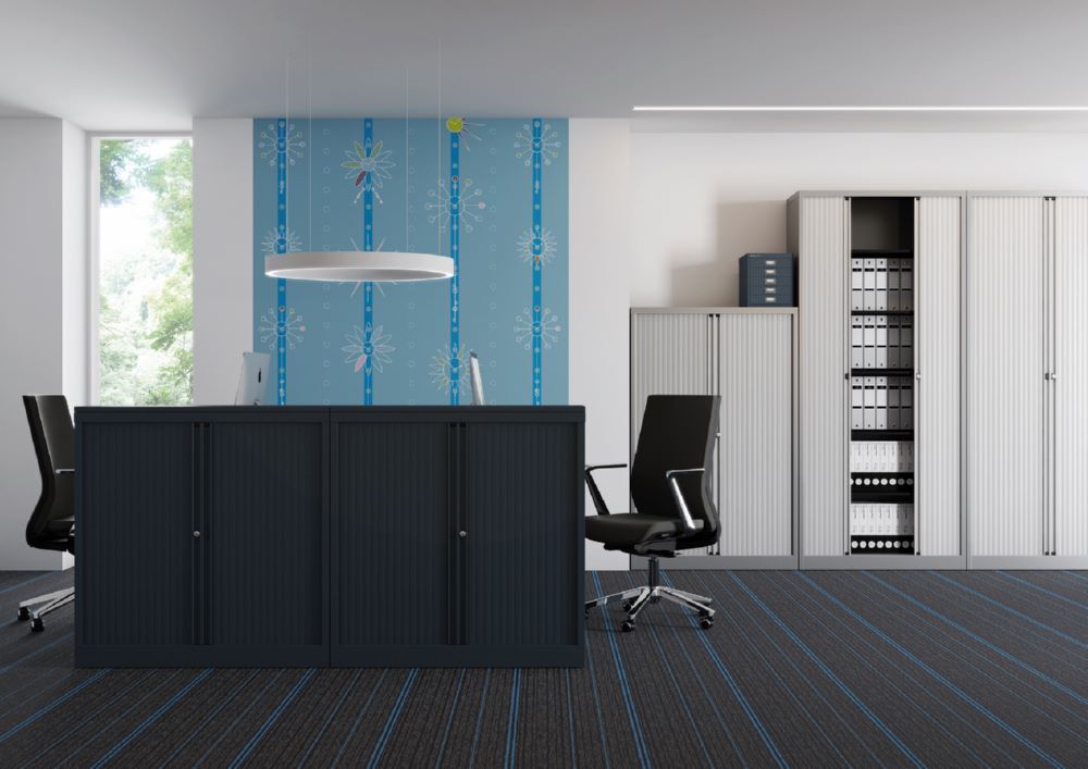 Bisley Rollladenschrank EuroTambour 4 Fachböden B 1000 mm lichtgrau Produktbild Bisley Rollladenschrank EuroTambour 4 Fachböden B 1000 mm lichtgrau bild 4