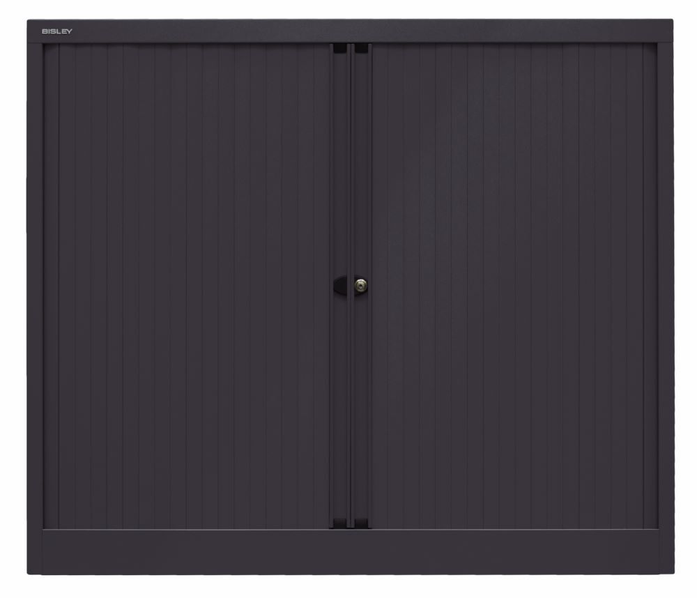 Bisley Rollladenschrank EuroTambour 2 Fachböden B 1200 mm schwarz Produktbild Bisley Rollladenschrank EuroTambour 2 Fachböden B 1200 mm schwarz