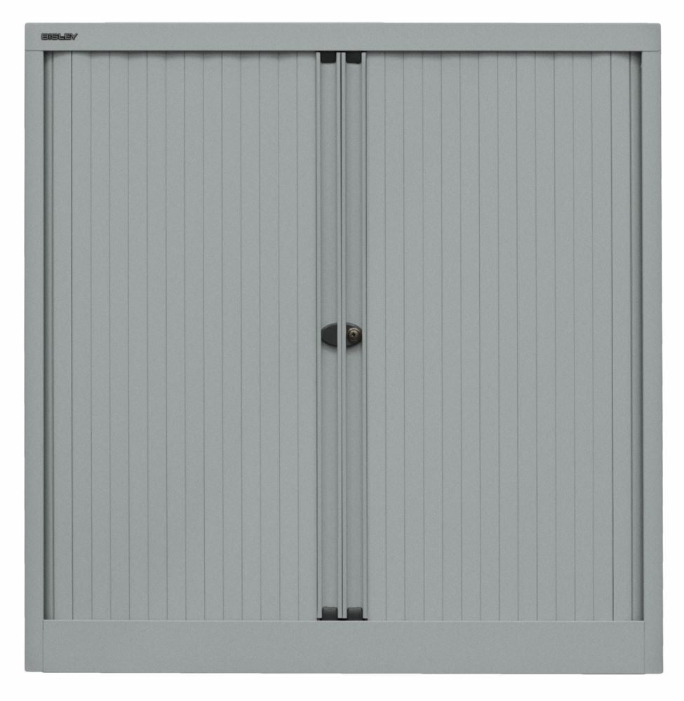 Bisley Rollladenschrank EuroTambour 2 Fachböden B 1000 mm silber abschließbar Produktbild Bisley Rollladenschrank EuroTambour 2 Fachböden B 1000 mm silber abschließbar