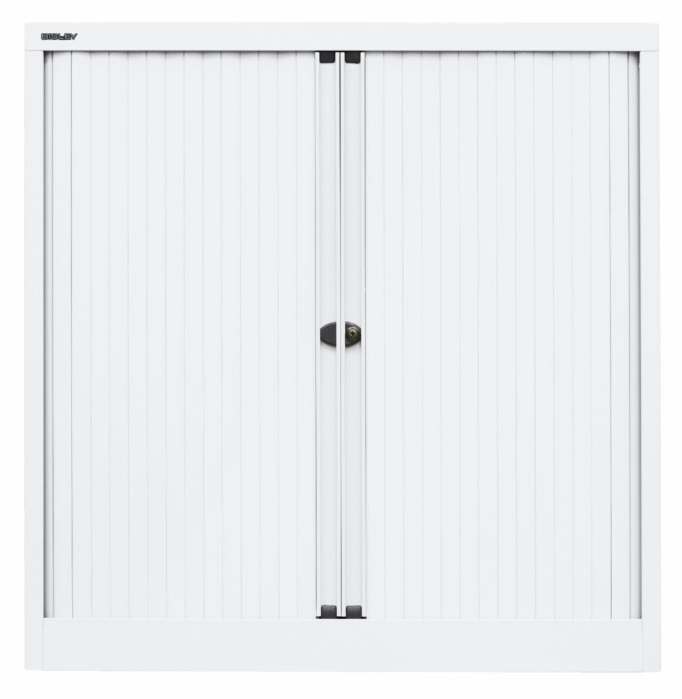 Bisley Rollladenschrank EuroTambour 2 Fachböden B 1000 mm in weiß Produktbild Bisley Rollladenschrank EuroTambour 2 Fachböden B 1000 mm in weiß