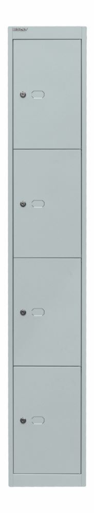 Bisley Schließfachschrank Office 1 Abteil 4 Fächer T 305 mm Farbe lichtgrau Produktbild Bisley Schließfachschrank Office 1 Abteil 4 Fächer T 305 mm Farbe lichtgrau