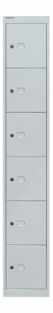 Bisley Schließfachschrank Office 1 Abteil 6 Fächer B 305 x T 305 mm Farbe lichtgrau Produktbild Bisley Schließfachschrank Office 1 Abteil 6 Fächer B 305 x T 305 mm Farbe lichtgrau