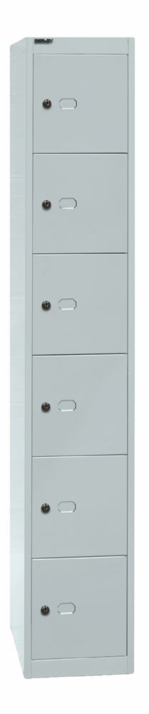 Bisley Schließfachschrank Office 1 Abteil 6 Fächer T 457 mm Farbe lichtgrau Produktbild Bisley Schließfachschrank Office 1 Abteil 6 Fächer T 457 mm Farbe lichtgrau bild 2