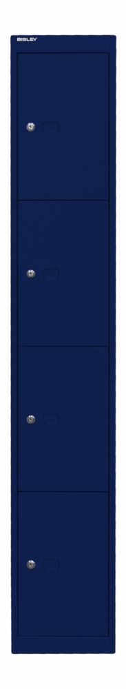 Bisley Schließfachschrank Office 1 Abteil 4 Fächer T 305 mm Farbe oxfordblau Produktbild Bisley Schließfachschrank Office 1 Abteil 4 Fächer T 305 mm Farbe oxfordblau