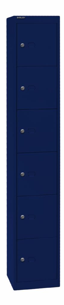 Bisley Schließfachschrank Office, 1 Abteil, 6 Fächer, T 305 mm, Farbe oxfordblau Produktbild Bisley Schließfachschrank Office, 1 Abteil, 6 Fächer, T 305 mm, Farbe oxfordblau bild 2