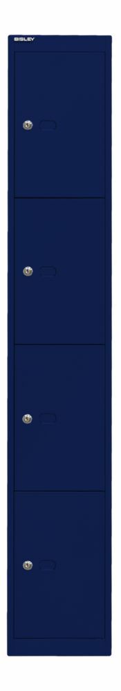Bisley Schließfachschrank Office 1 Abteil 4 Fächer T 457 mm Farbe oxfordblau Produktbild Bisley Schließfachschrank Office 1 Abteil 4 Fächer T 457 mm Farbe oxfordblau